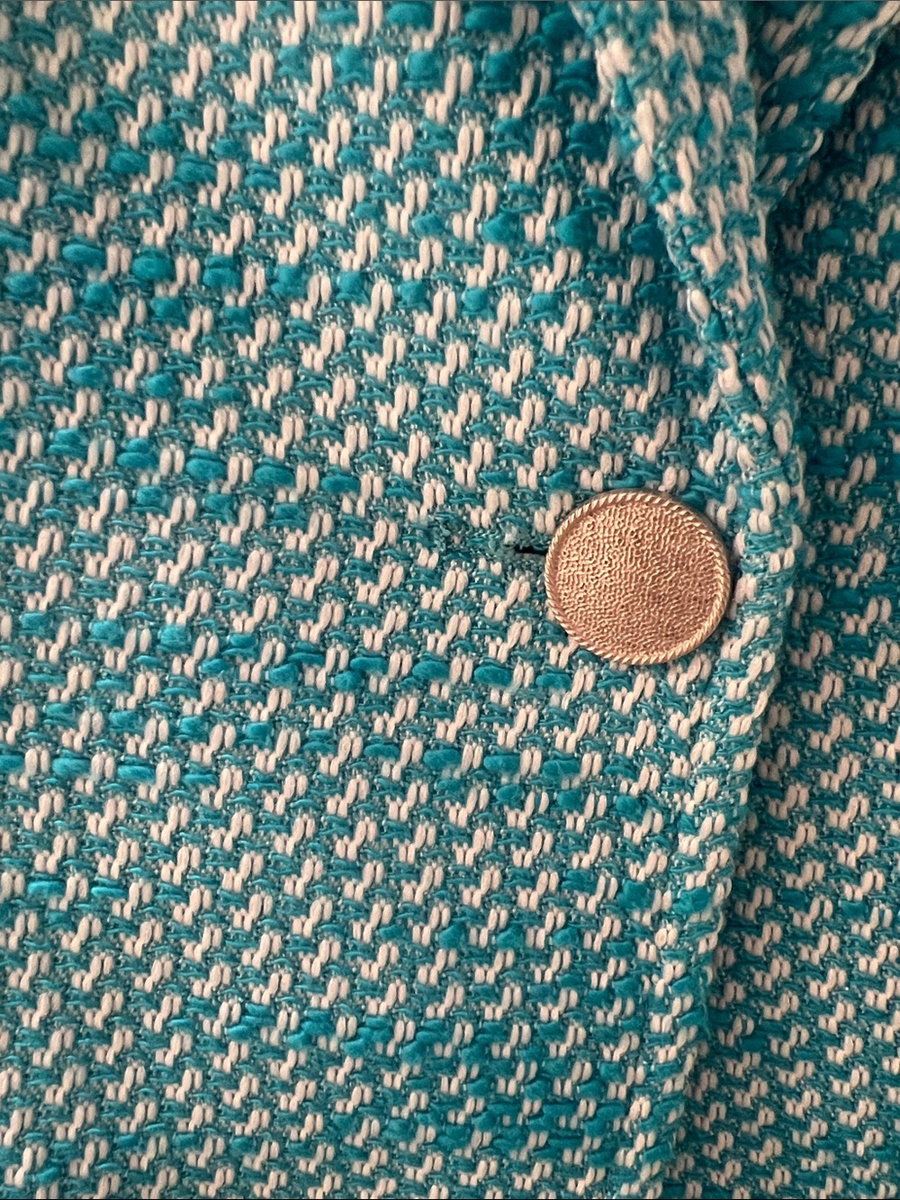 Bariloche Made In Spain Women's Teal Herringbone Blazer View 2